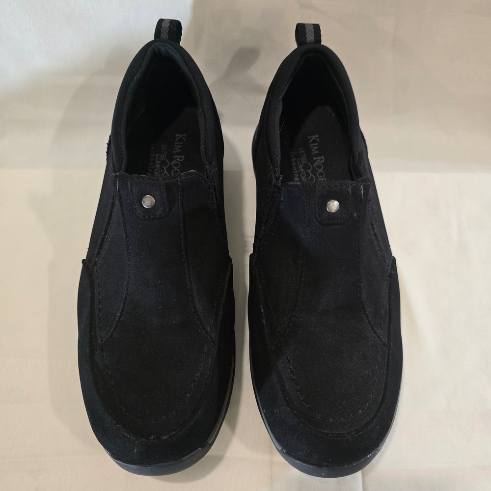 Kim Rogers Yally Black Slip On Comfort Shoes Women's 7.5M Faux Suede